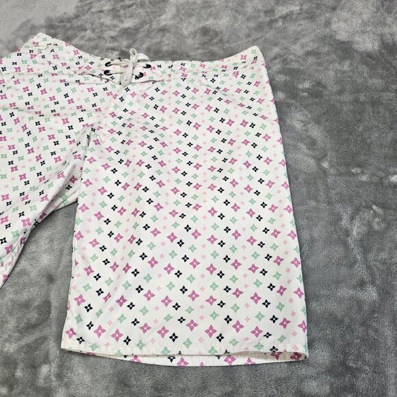 Volcom Board shorts womens juniors size 9 beach Surf graphic all over print - Picture 2 of 12